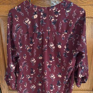 Alice Blue 3/4 Sleeve Floral Blouse